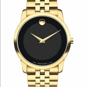 Movado Men’s 40 MM Yellow Gold Black Museum Dial